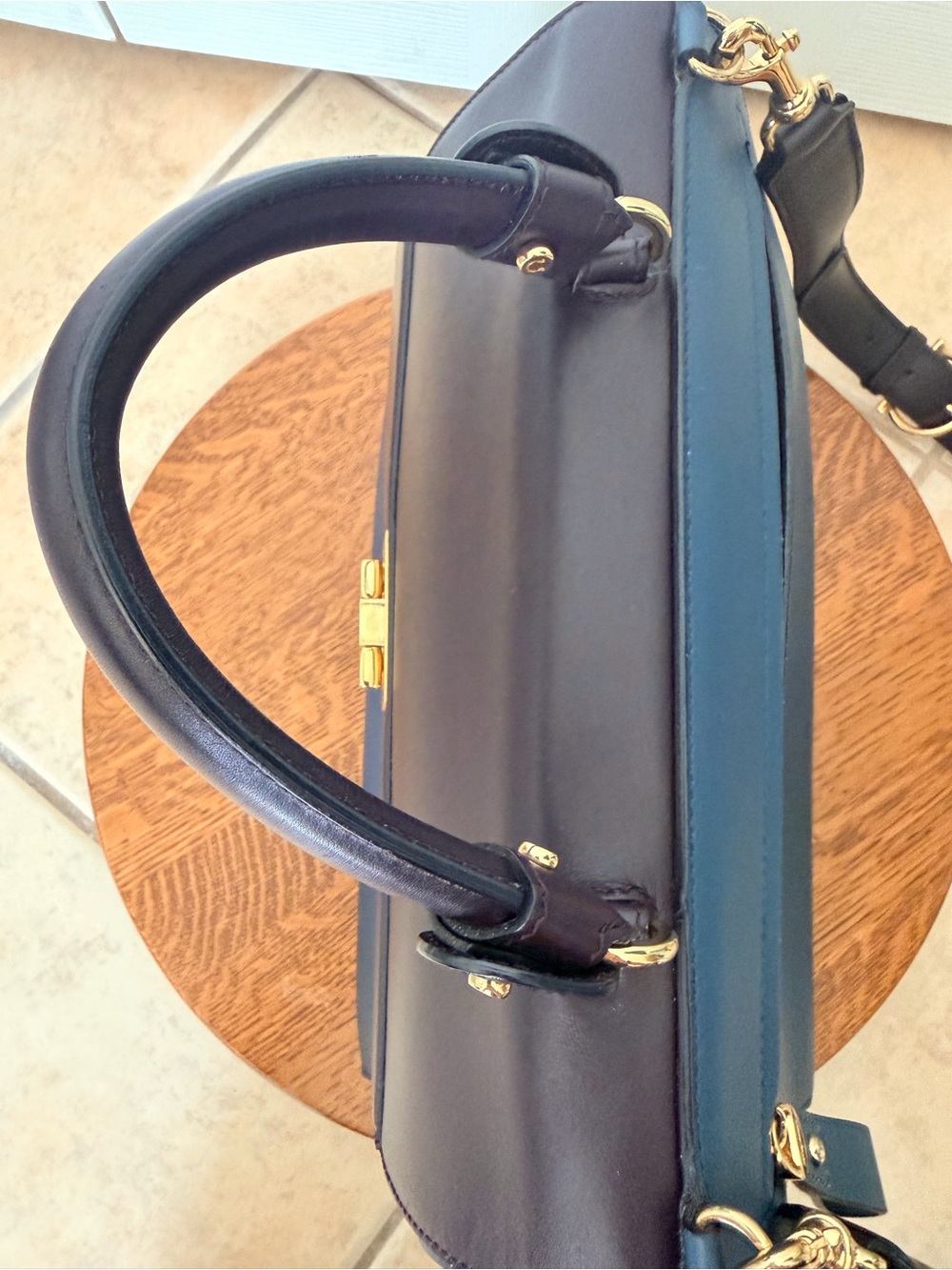 Salvatore Ferragamo Tricolor Blue Brown Leather Sofia Satchel and Shoulder Bag - Picture 6 of 16